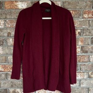 Charter Club Cashmere luxury Sweater Duster Cardigan burgundy size medium EUC